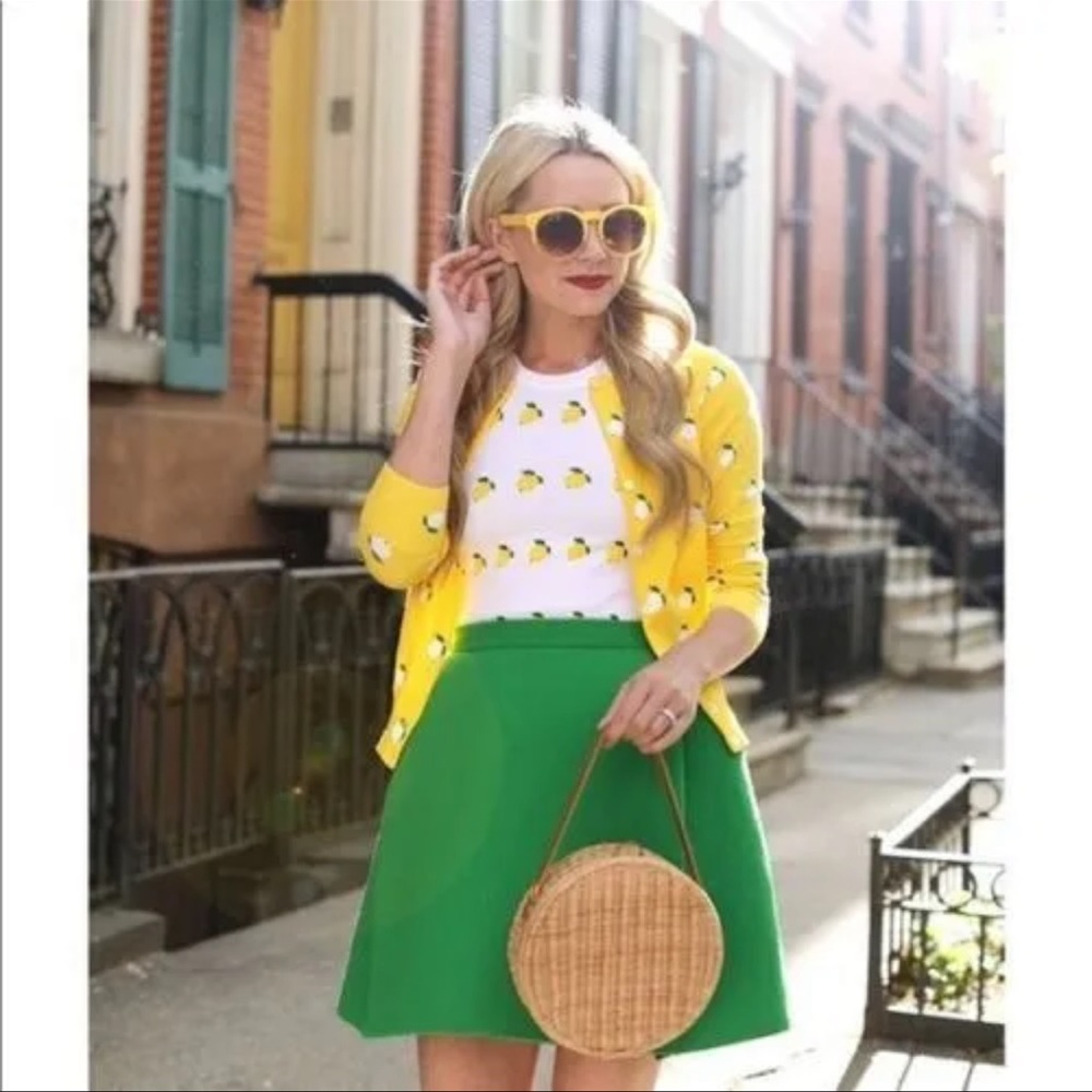 NWOT, JCrew Lemon Print Cardigan & shell set
